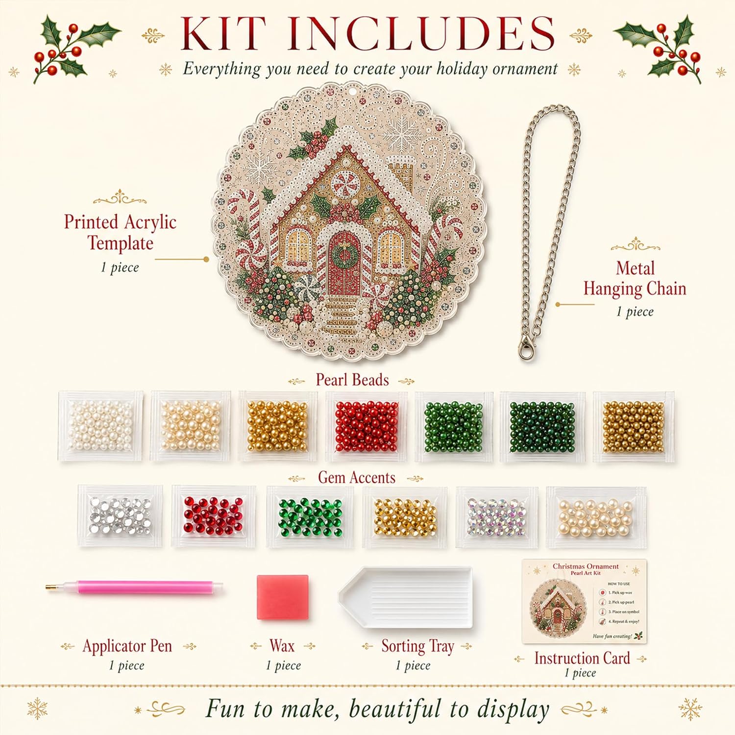 Christmas Pearl Diamond Painti - огляд і ціна Pearl Trim Chain