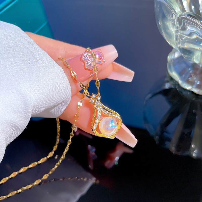 Elegant Women's K14 Gold Color - огляд і ціна Pearl Trim Chain